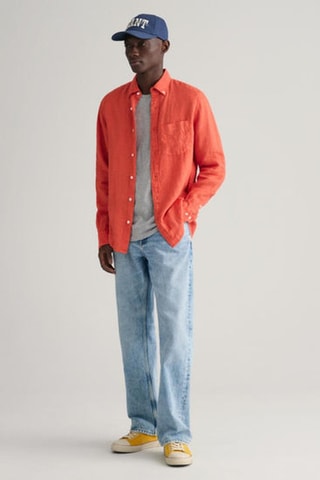 Chemise relaxed en lin - Orange