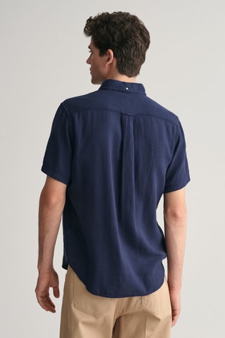 Chemise regular en lin - Bleu marine