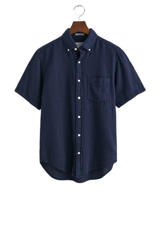 Chemise regular en lin - Bleu marine