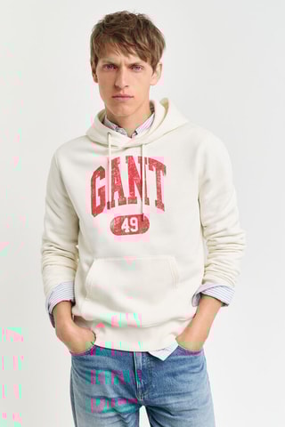 Sweat regular à capuche - Crème