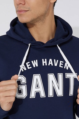 Sweat regular à capuche - Bleu marine