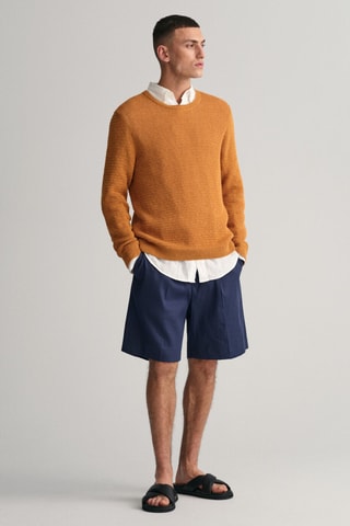 Short regular en lin - Bleu marine