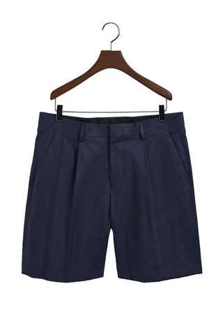 Short regular en lin - Bleu marine