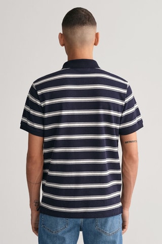 Polo regular en lin - Bleu marine