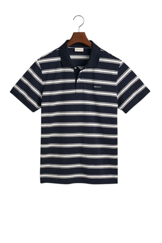 Polo regular en lin - Bleu marine