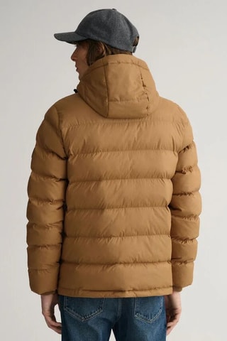 Doudoune regular à capuche - Marron