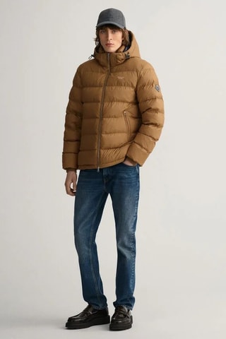 Doudoune regular à capuche - Marron