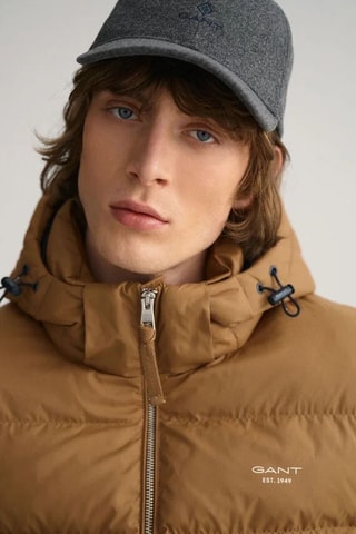 Doudoune regular à capuche - Marron