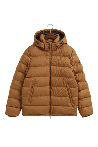 Doudoune regular à capuche - Marron