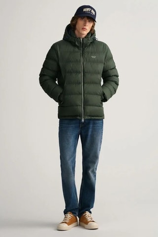 Doudoune regular à capuche - Vert foncé