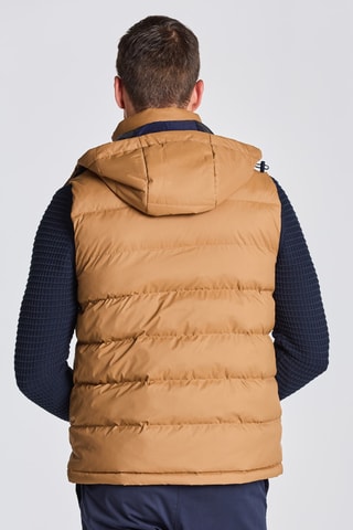 Doudoune à capuche sans manches - Camel