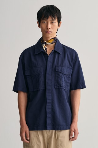 Chemise relaxed en lin - Bleu marine