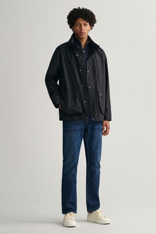 Veste regular à capuche - Noir