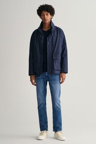 Veste regular à capuche - Bleu marine