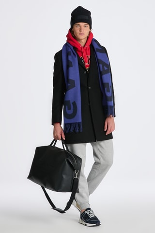 Manteau regular en laine - Noir