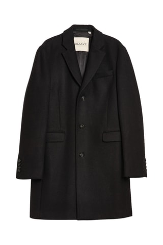 Manteau regular en laine - Noir