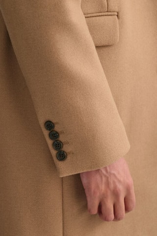 Manteau regular en laine - Camel