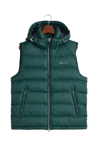 Doudoune regular à capuche sans manches - Vert foncé