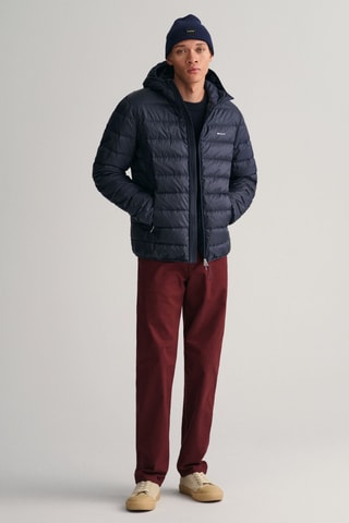 Doudoune regular à capuche - Bleu marine