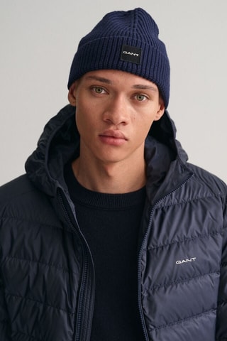 Doudoune regular à capuche - Bleu marine