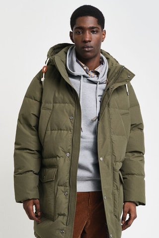 Doudoune regular à capuche - Vert kaki