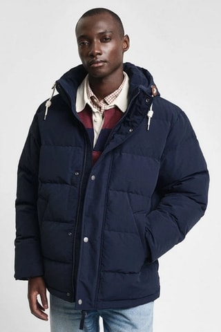 Doudoune regular à capuche - Bleu marine