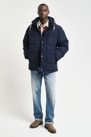 Doudoune regular à capuche - Bleu marine