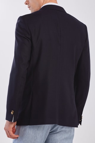 Blazer slim en laine - Bleu marine