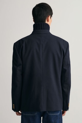 Blazer oversize en laine - Bleu marine