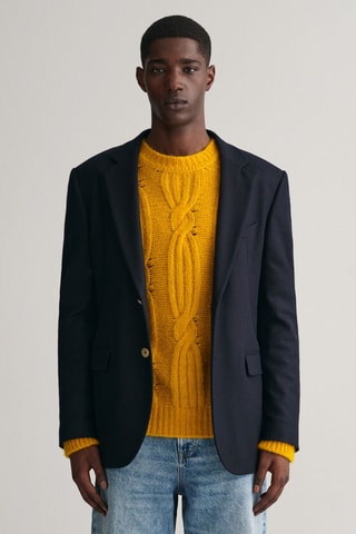 Blazer slim en laine - Bleu marine