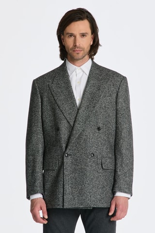 Veste de costume oversize en laine - Gris