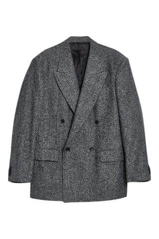 Veste de costume oversize en laine - Gris