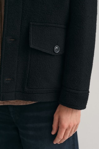 Veste regular en laine - Noir