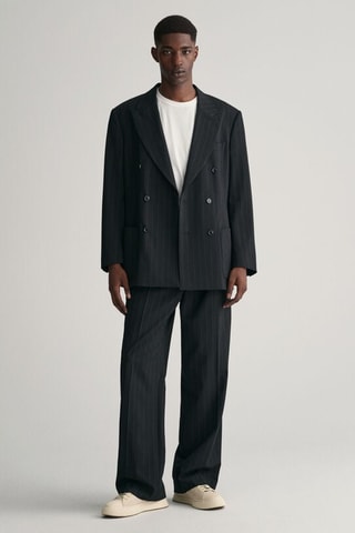 Blazer relaxed en laine - Bleu marine