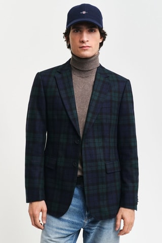 Veste slim en laine - Bleu marine