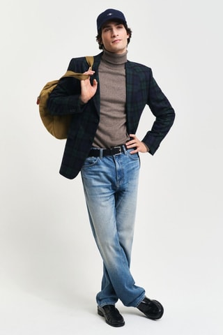 Veste slim en laine - Bleu marine