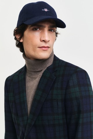 Veste slim en laine - Bleu marine