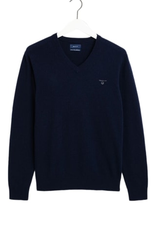 Pull regular en laine - Bleu marine