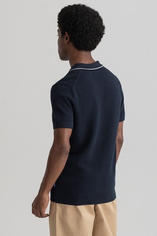 Polo regular en coton biologique - Bleu marine