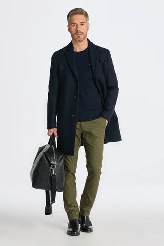 Pull regular en coton biologique - Bleu marine