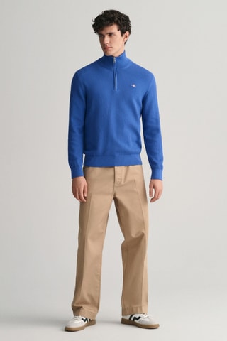 Pull regular en coton biologique - Bleu