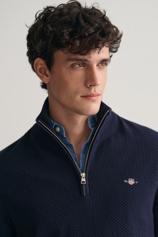 Pull en coton biologique - Bleu marine