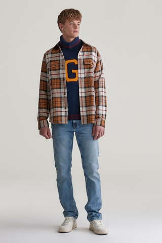 Pull relaxed en laine - Bleu marine