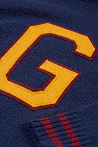 Pull relaxed en laine - Bleu marine