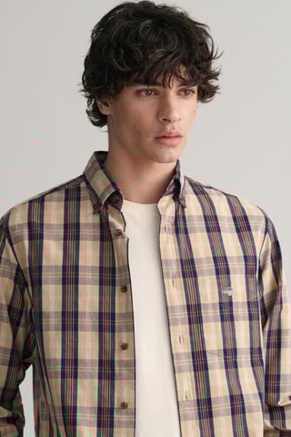 Chemise regular en coton biologique - Beige