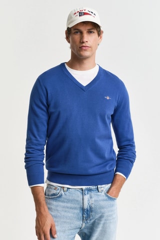 Pull regular en coton biologique - Bleu