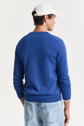 Pull regular en coton biologique - Bleu