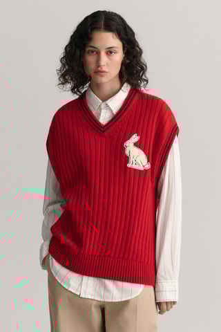 Pull en laine sans manches - Rouge