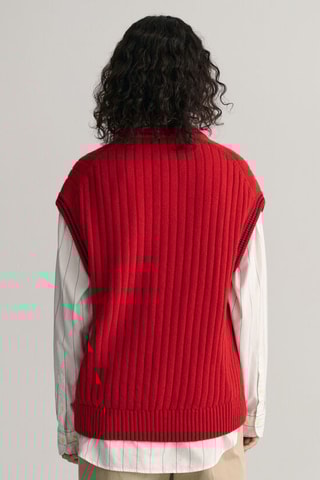 Pull en laine sans manches - Rouge