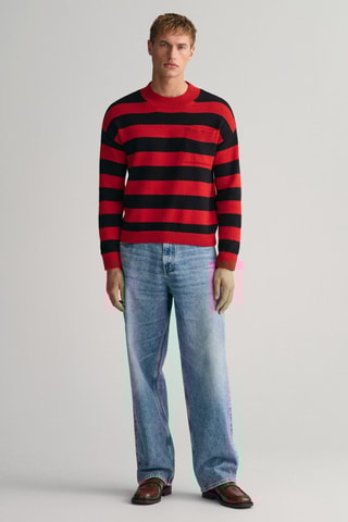 Pull relaxed en laine - Rouge